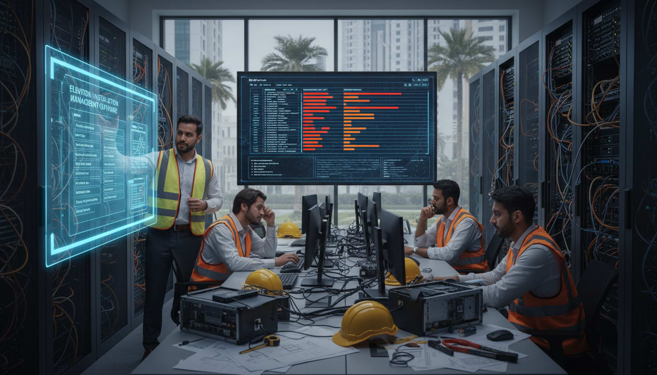 برنامج إدارة تركيب المصاعد - مقدمة: هل تعاني شركات المصاعد في السعودية من فوضى التشغيل؟