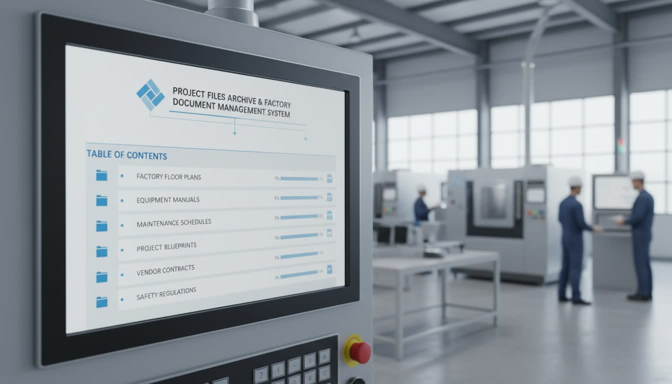 برنامج إدارة مستندات المصانع وأرشفة ملفات المشاريع - جدول المحتويات