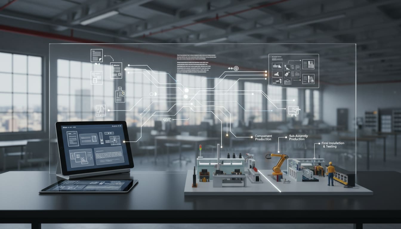 ربط المستندات بمراحل التصنيع والتركيب