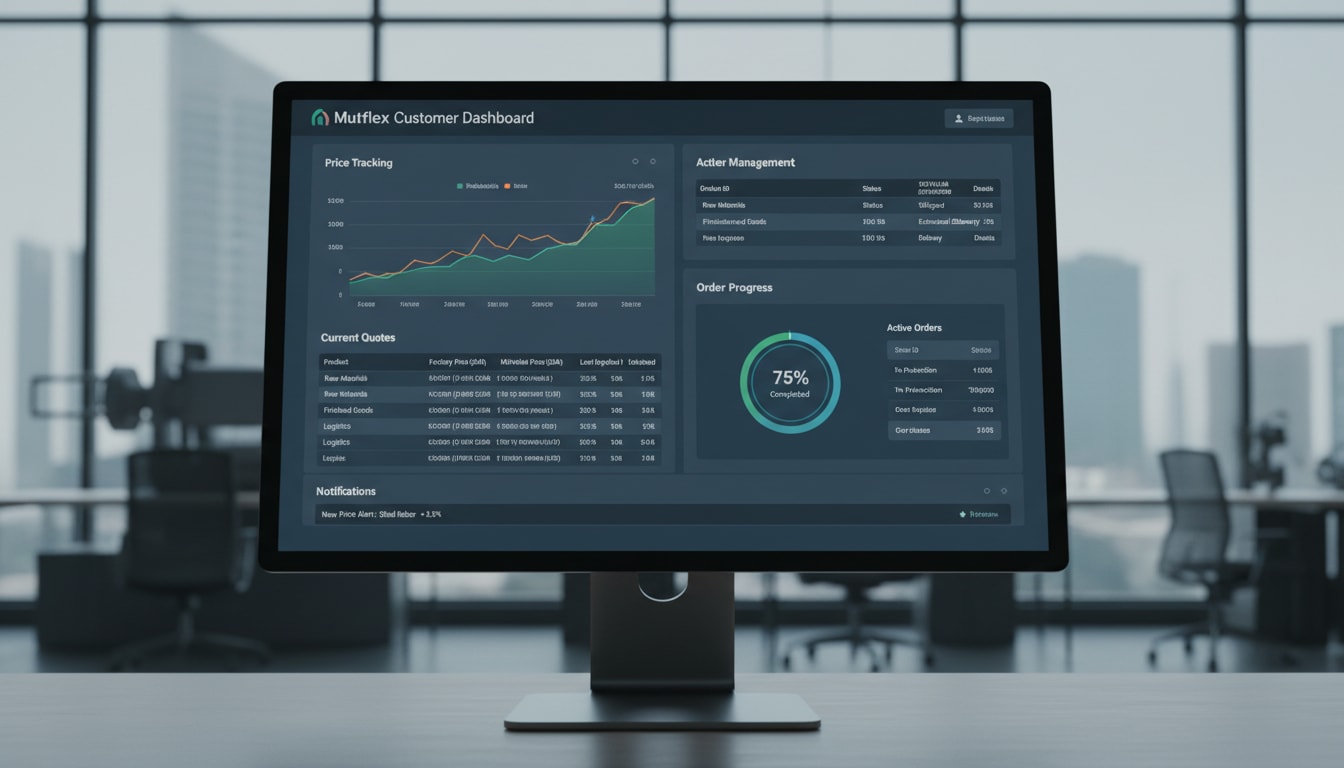 لوحة العميل لمتابعة الأسعار والطلبات - Meta Description: اكتشف كيف تُحدث لوحة العميل من Mutflex ثورة في إدارة علاقات المصانع بعملائها في السعودية، مقدمةً شفافية لا مثيل لها في تتبع الطلبات والأسعار. دليل عملي لتحسين تجربة العميل.