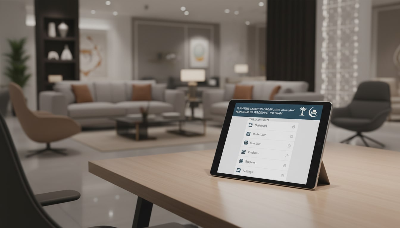 برنامج إدارة طلبات معارض الأثاث في السعودية: من اختيار المنتج إلى التسليم