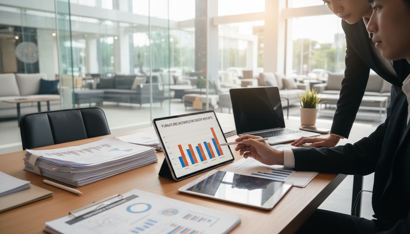 تقارير طلبات معارض الأثاث - متابعة الطلبات المفتوحة