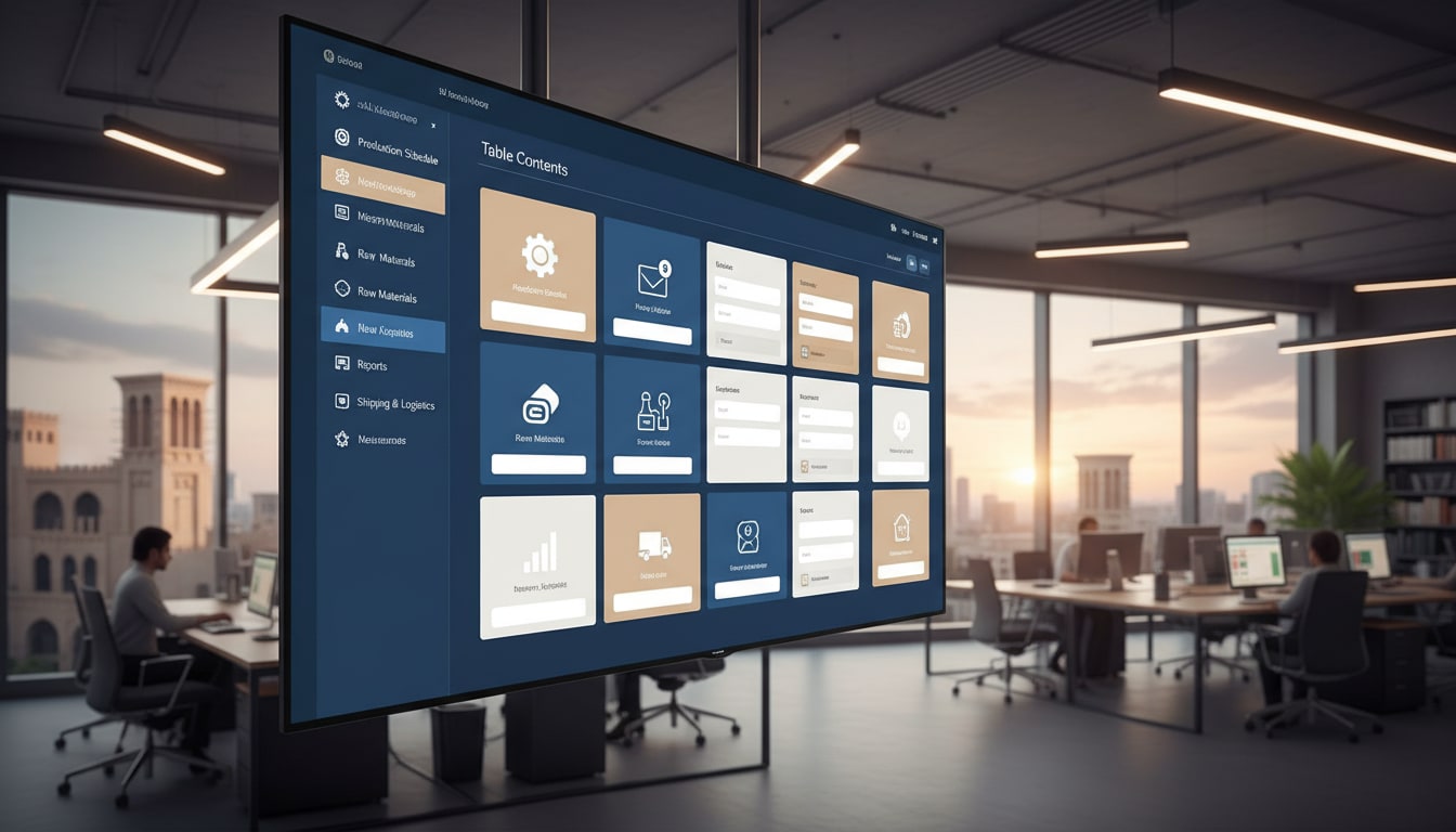 برنامج إدارة مصانع الستائر في السعودية - جدول المحتويات