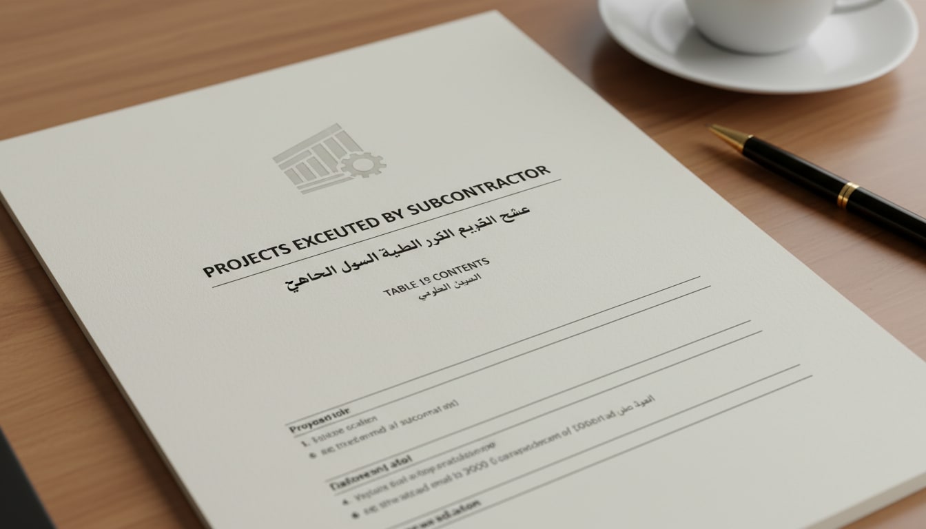 حصر الأعمال المنفذة لمقاول الباطن قبل تجهيز ملف المستخلص