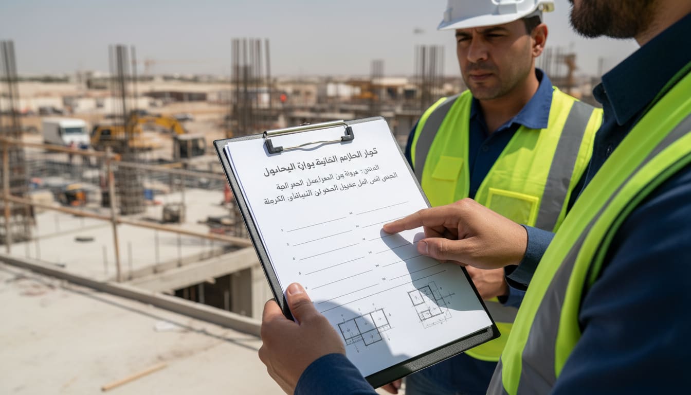 سجل ملاحظات استلام أعمال مقاول الباطن ومتابعة إغلاقها