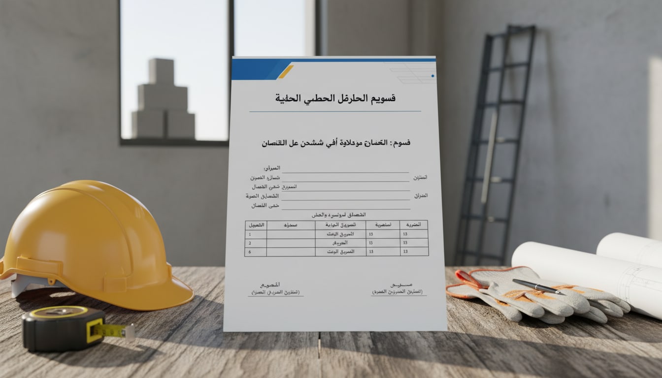 نموذج محضر تسليم مواد لمقاول الباطن - صورة توضيحية مولدة بالذكاء الاصطناعي