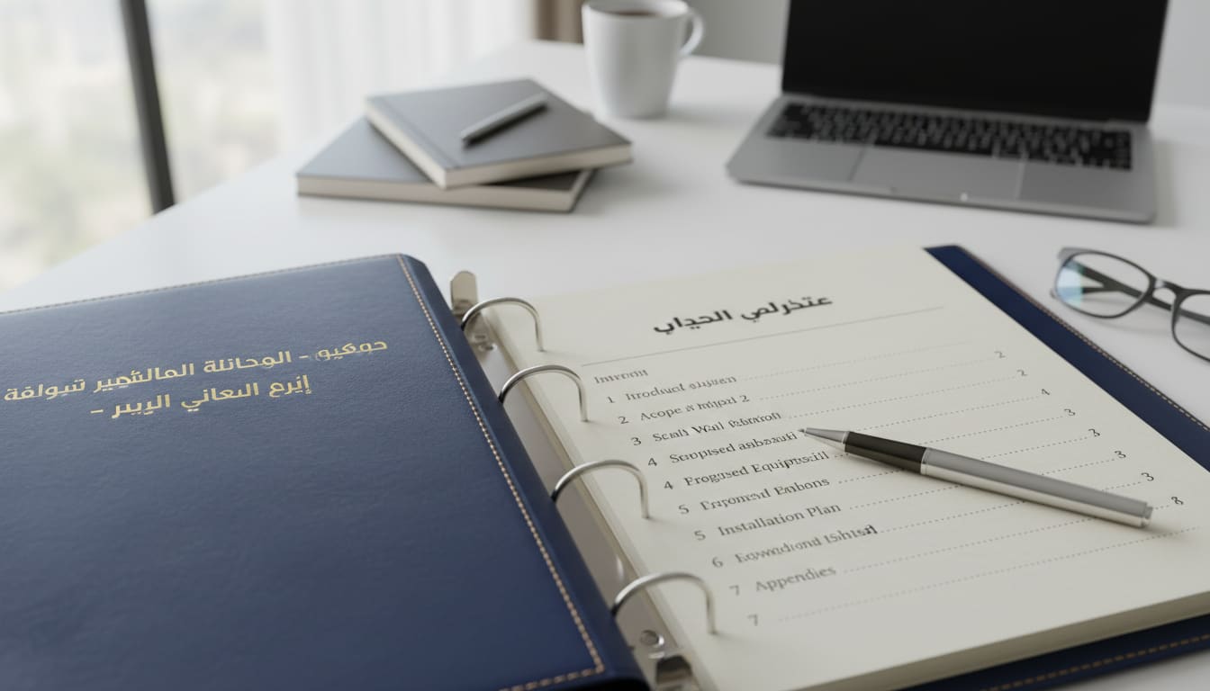 تنظيم تقرير معاينة مشروع كاميرات المراقبة قبل إعداد عرض السعر