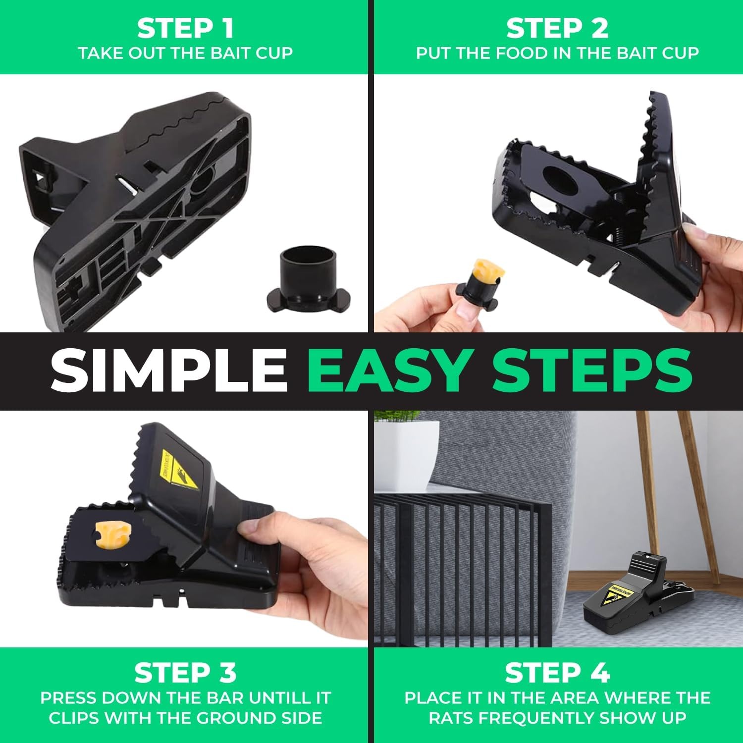 Heavy Duty Reusable Plastic Mouse Trap Durable Safe Effective