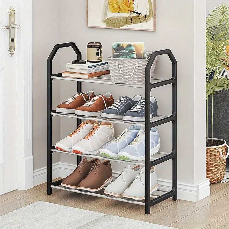 4-Layer Space-Saving Shoe Rack | Portable Dustproof Shoe Organizer With Cover |