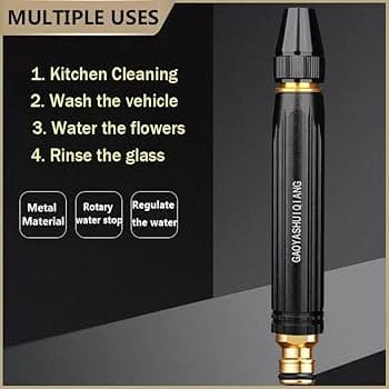 High Pressure Adjustable Nozzle Water Spray Gun | Versatile Tool For Garden & Cleaning | Metal Body