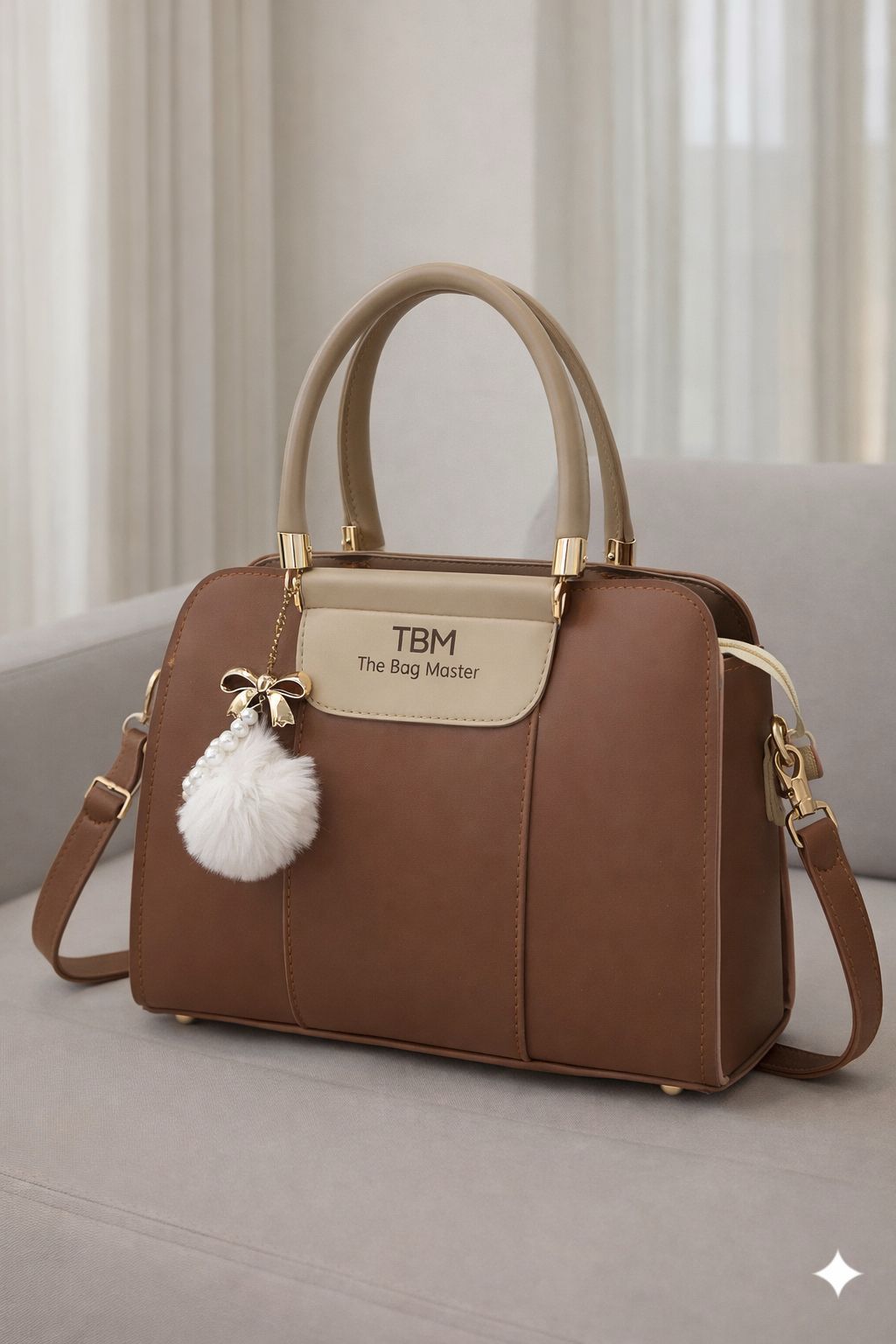 TBM The Bag Master Luxury Handbag – Elegant Two-Tone Designer Tote for Women