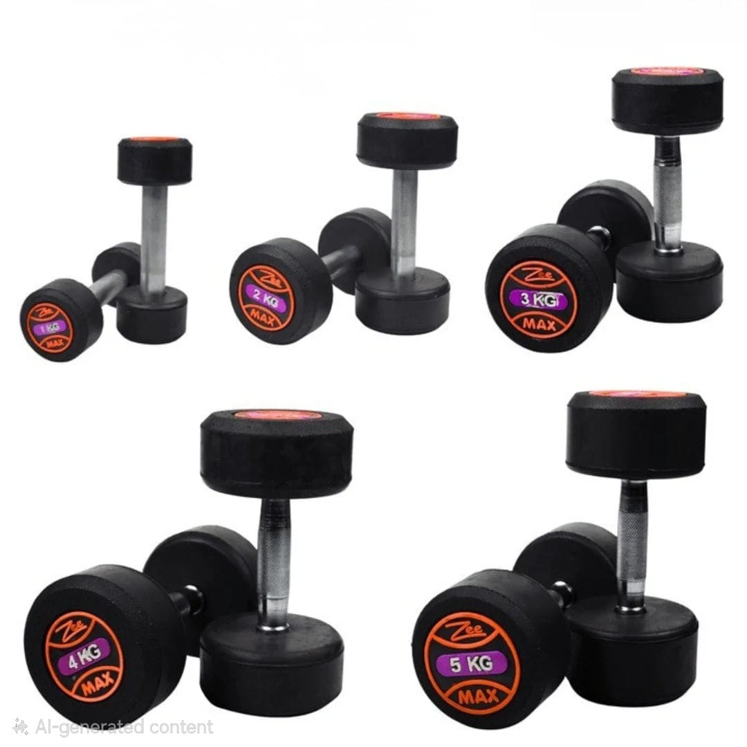 ZEE MAX Premium Rubber Coated Round Dumbbells