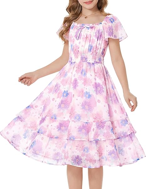 GRACE KARIN Girls Floral Summer Dress