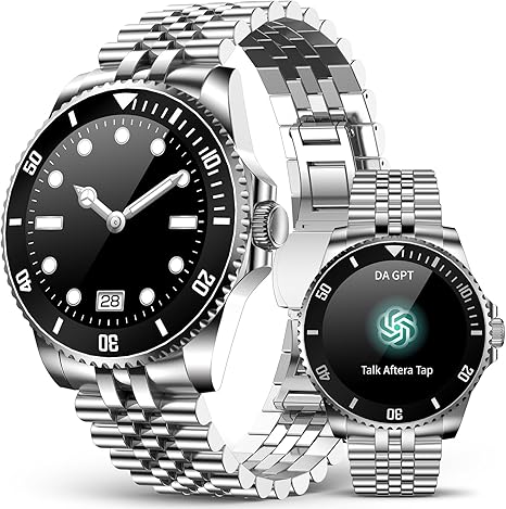 GPT Smart Watch for Men, 24/7 Heart Rate, Blood Pressure, Blood Oxygen, Sleep Monitor