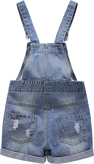 KIDSCOOL Toddler Denim Shorts Overalls Unisex Infant Baby Jean Shortalls