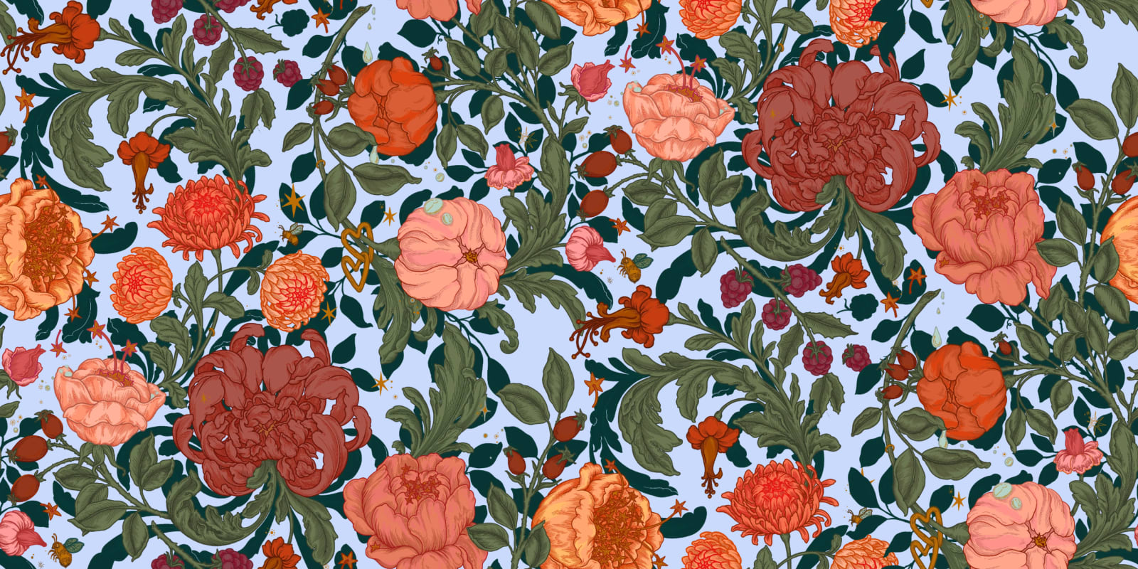 carreau de motif Maison Bonami avec éléments botaniques, tons chauds