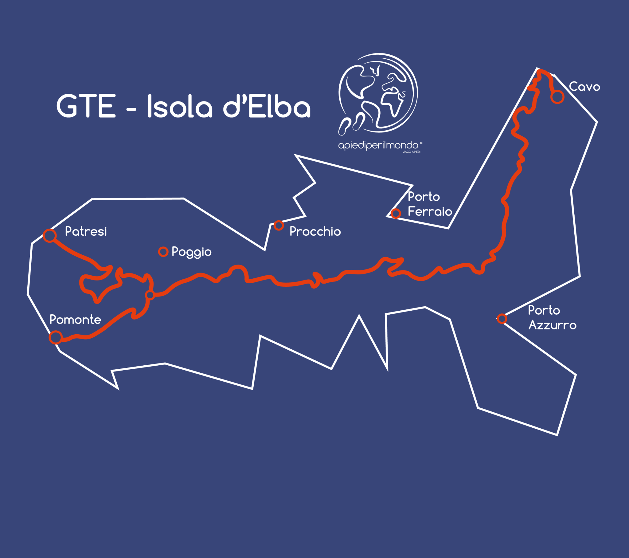 Mappa Grande Traversata Elbana - apiediperilmondo