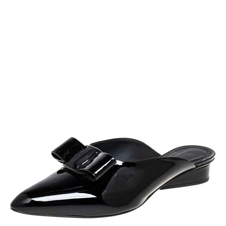 Salvatore Ferragamo Trifolio Mule Verniz