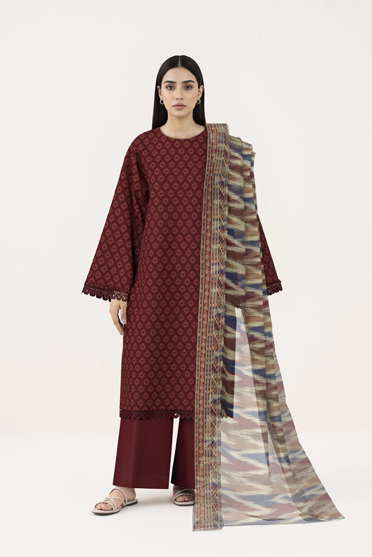 Sapphire 3 Piece Printed Lawn Suit front view