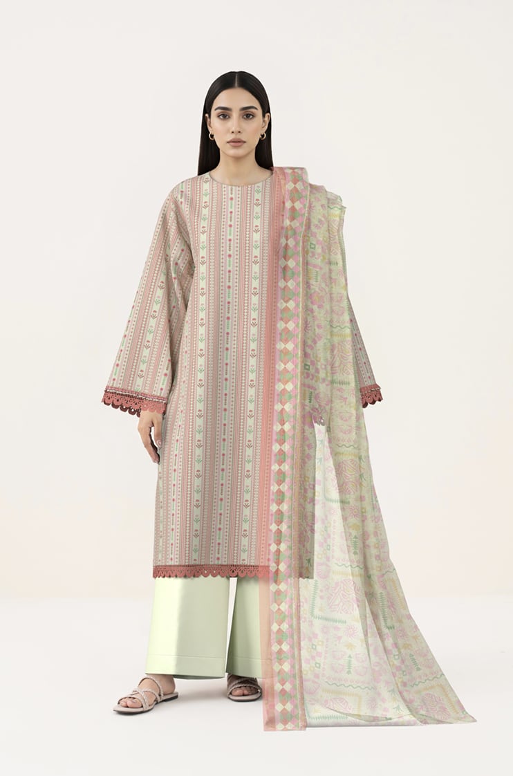 Sapphire 3 Piece Printed Lawn Suit front view