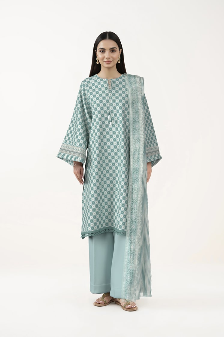 Sapphire 3 Piece Printed Lawn Suit front view