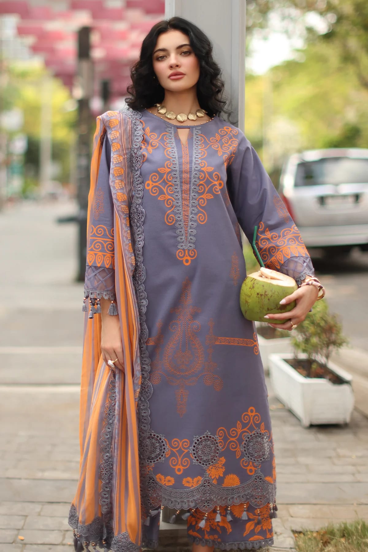 3-PC Unstitched Embroidered Lawn Collection CC6-19