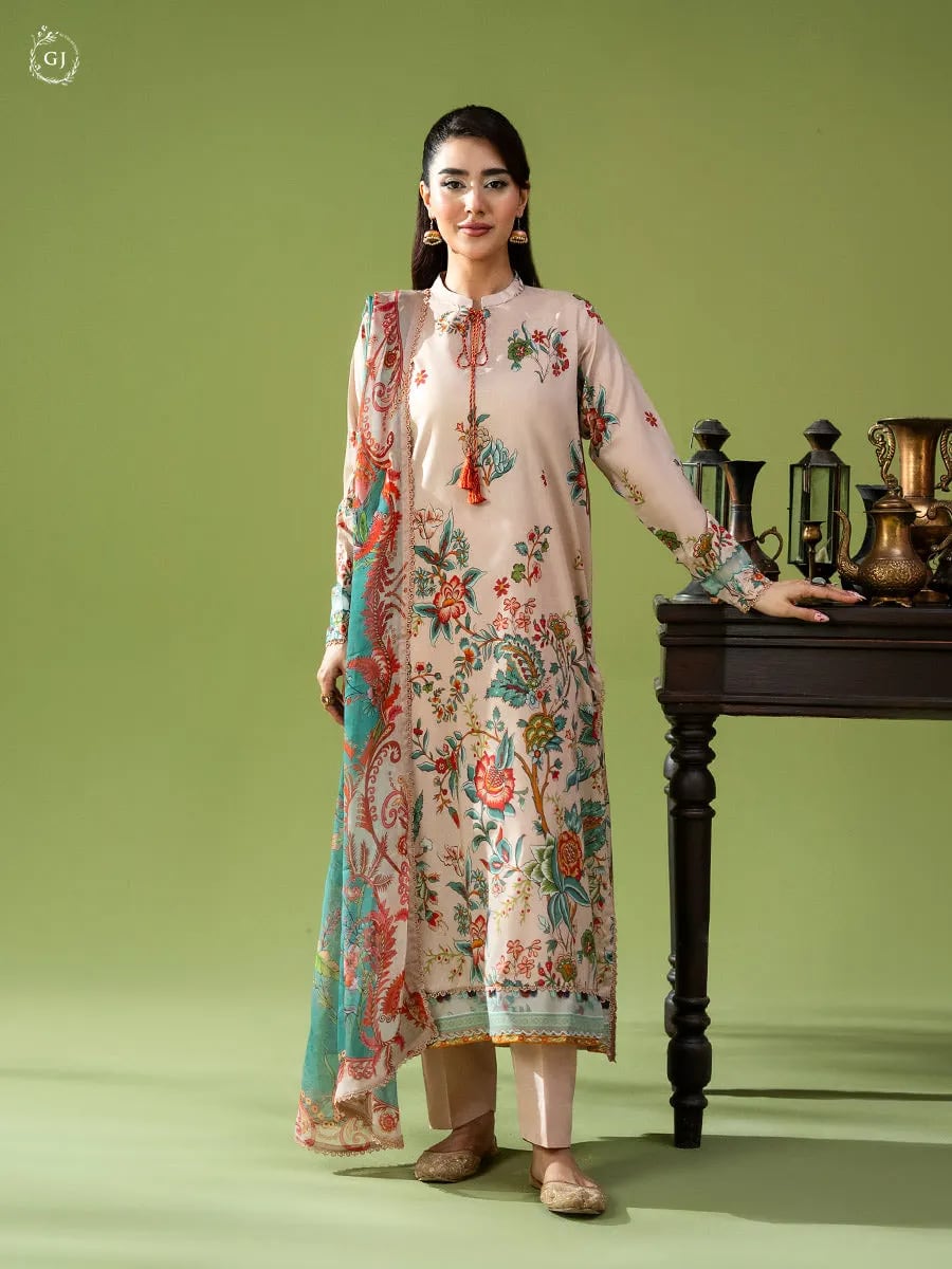 Gulljee Popin 3-PC Unstitched Printed Lawn Suit GJPIN2610A11