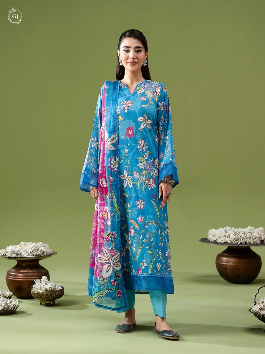 Gulljee Popin 3-PC Unstitched Printed Lawn Suit GJPIN2610A4