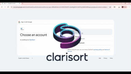 ClariSort demo showing automatic file organization
