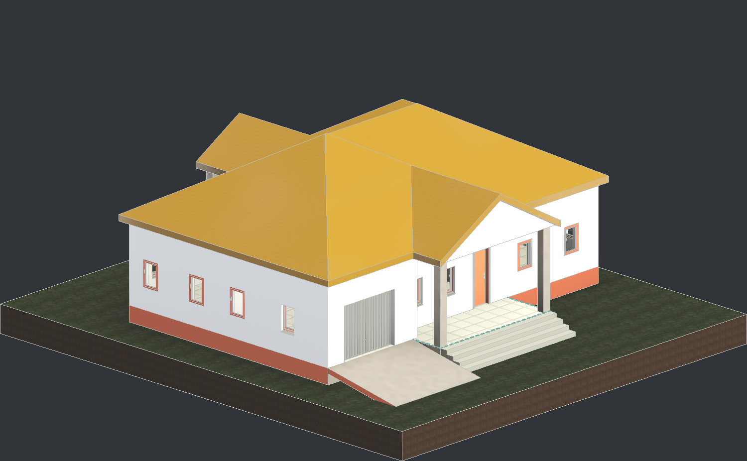 Single-Storey 3-Bedroom Residence with Front Veranda and Integrated Garage