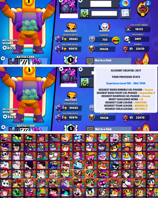 Brawl Stars Account (IOS/ANDROID) – 90k+ Trophy | 94+ Brawler | 321+ Skins | 90+ Max Power | 53+ Hypercharges | Brawl Stars Account (IOS/ANDROID) – 90k+ Trophy | 94+ Brawler | 321+ Skins | 90+ Max Power | 53+ Hypercharges |
