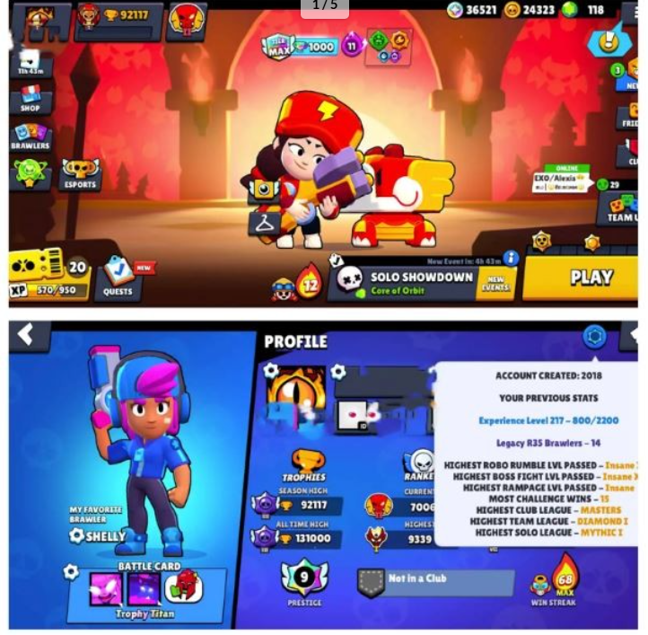 Brawl Stars Account (IOS/ANDROID) – THE ALIEN FAME | 9 X PRESTIGE | 131,000 HIGHEST TROPHIES | ALL HYPER BRAWLERS | 14 R35 LEGACY | MATCHERENO PIN | R35 PIN | ALL BRAWLERS MAX Brawl Stars Account (IOS/ANDROID) – THE ALIEN FAME | 9 X PRESTIGE | 131,000 HIGHEST TROPHIES | ALL HYPER BRAWLERS | 14 R35 LEGACY | MATCHERENO PIN | R35 PIN | ALL BRAWLERS MAX