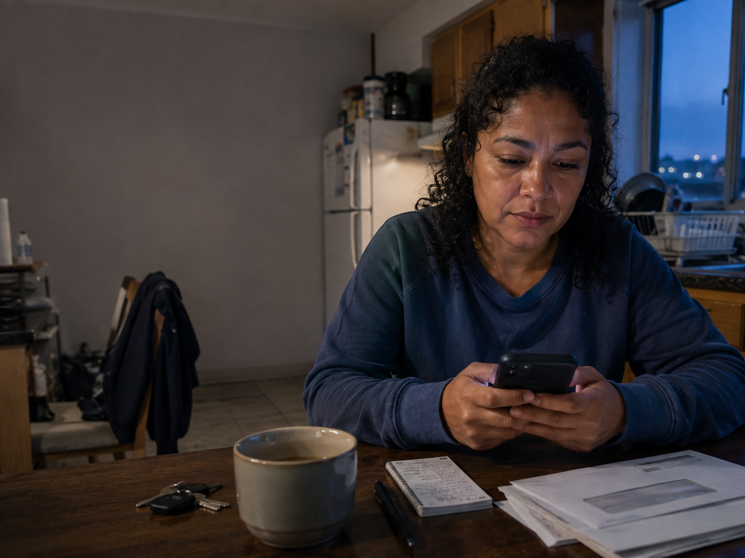Candidata esperando una respuesta laboral mientras las cuentas vencen