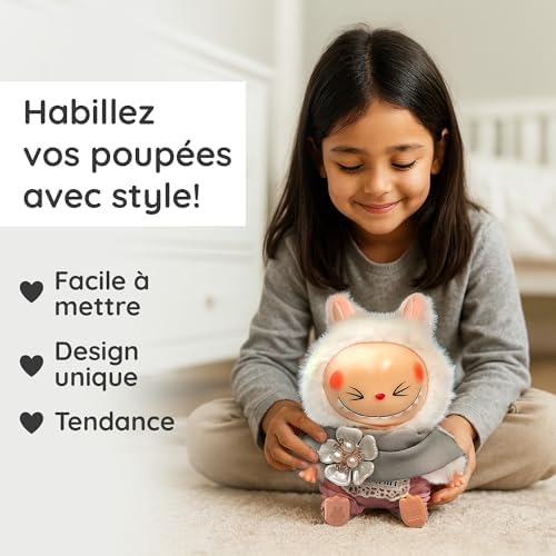 Vue 4 de  Vêtements Poupées Adaptés Labubu