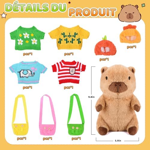 Vue 4 de Charmofun Peluche Capybara Capybara