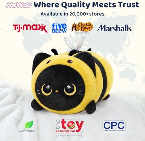 Vue 2 de Mewaii Peluche Abeille Chat