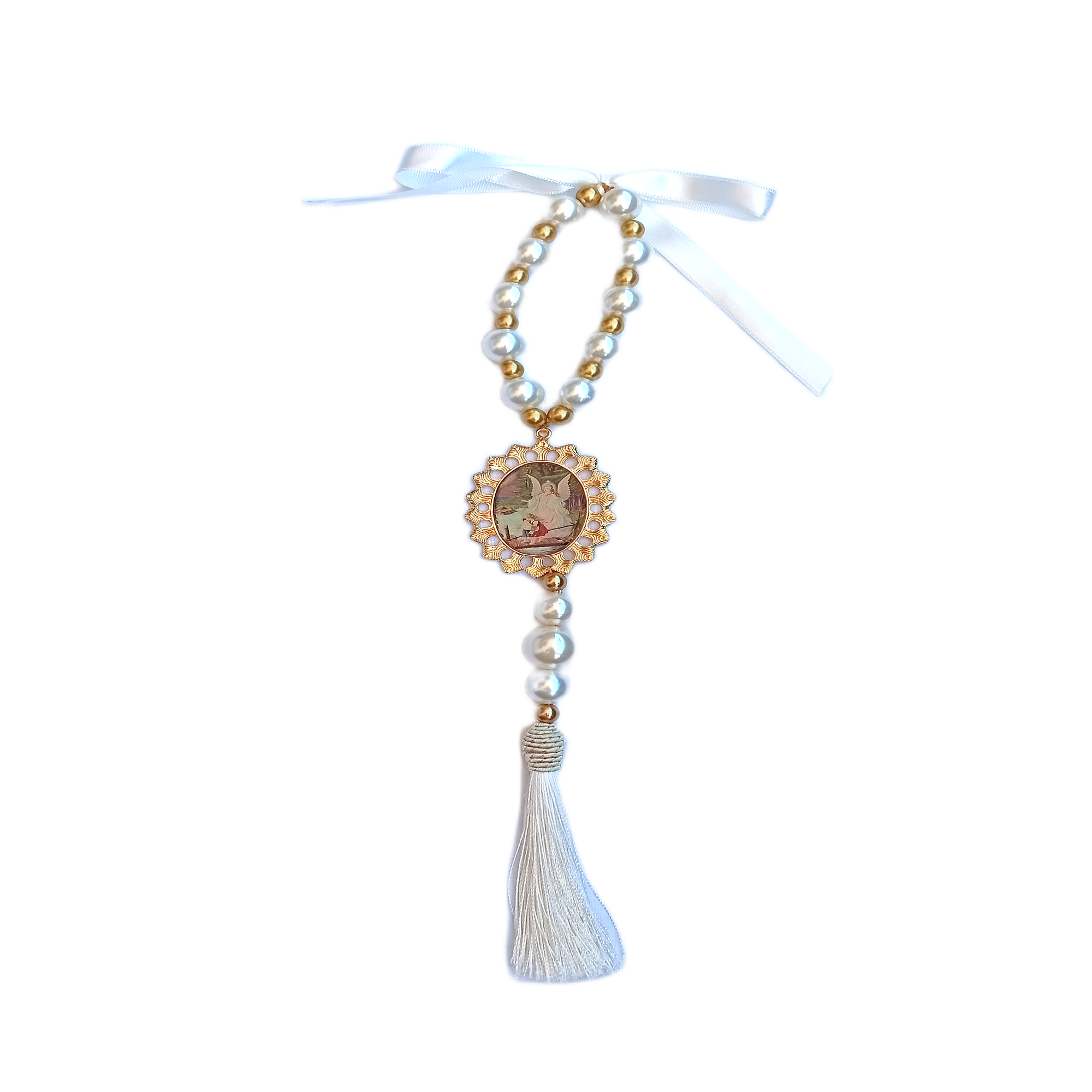 Pingente de Berço Anjo da Guarda (Metal Dourado)