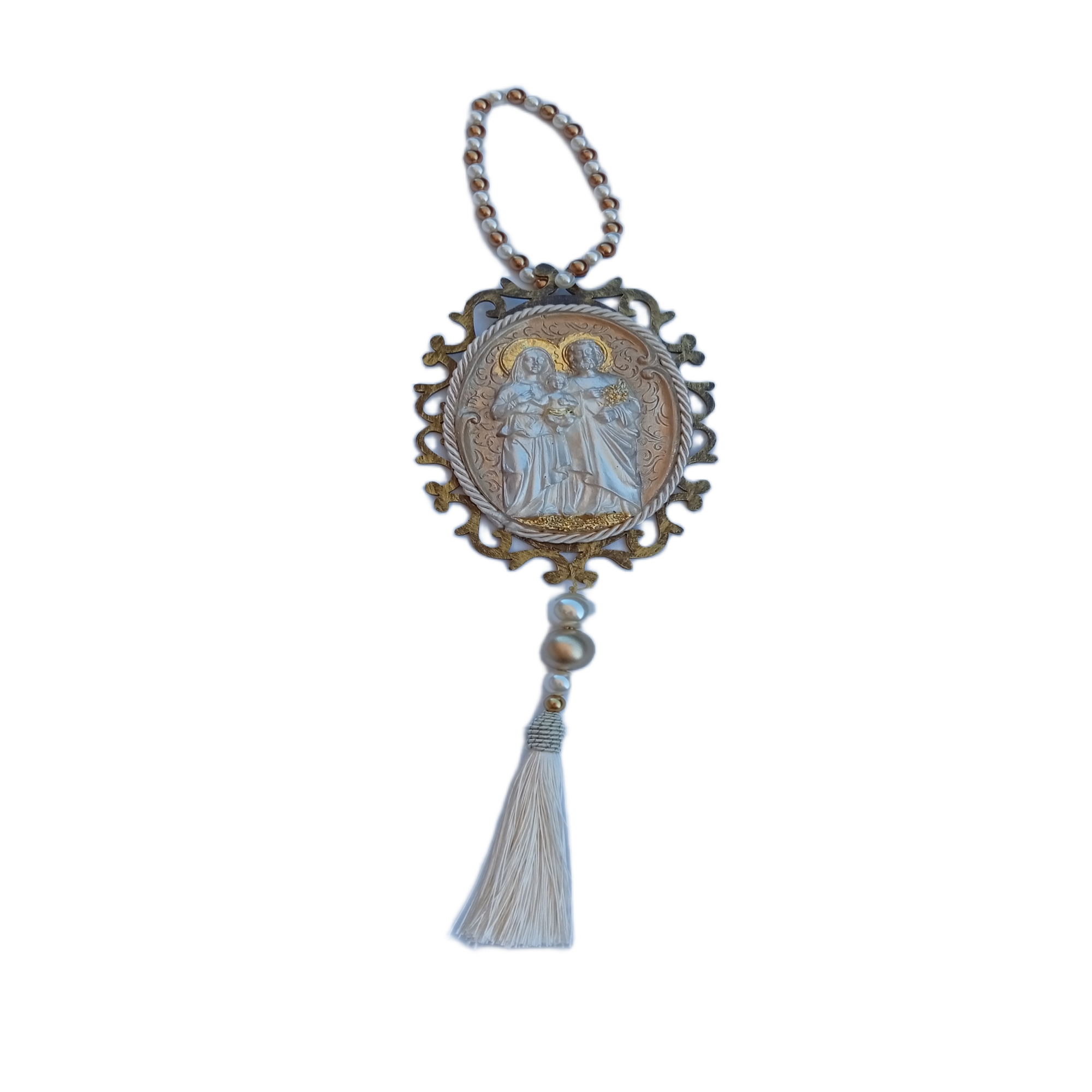 Pingente de Porta Sagrada Família (Estilo Dourado)