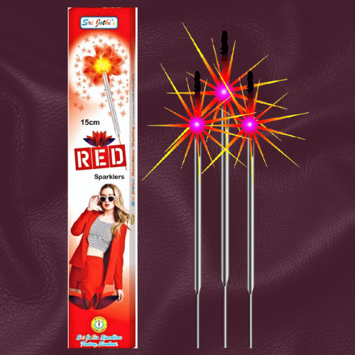 15cm Red Sparklers - Nattu Vedi & Sivakasi Crackers