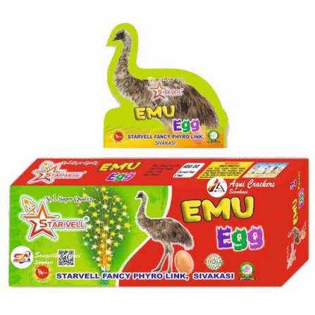 Emu Egg (2 inShower with egg ) - Nattu Vedi & Sivakasi Crackers