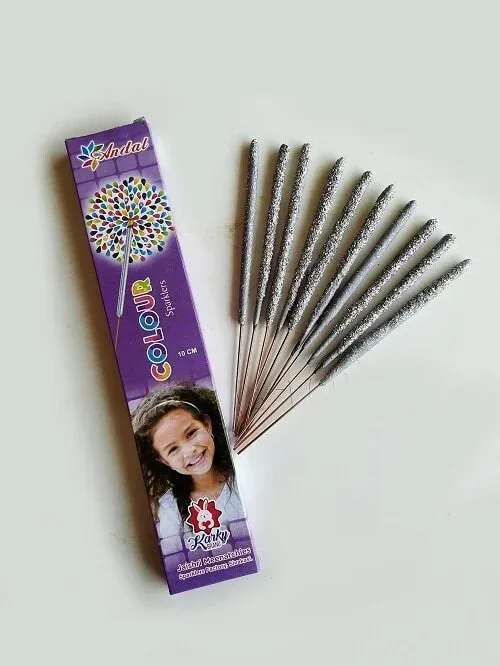 10cm Colour Sparklers  - Nattu Vedi & Sivakasi Crackers