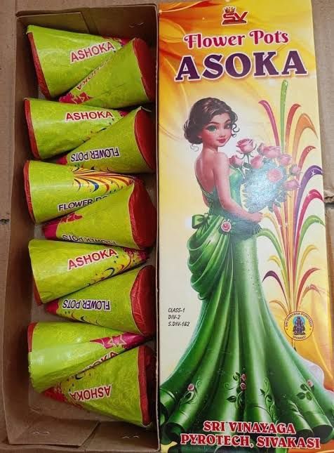 Flower Pots Ashoka  - Nattu Vedi & Sivakasi Crackers