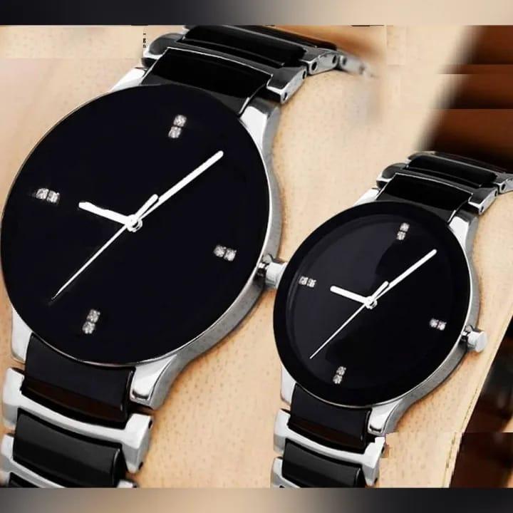 Stylish Unisex Silver Couple Watches – 2 Pcs Quartz Set | klyxona