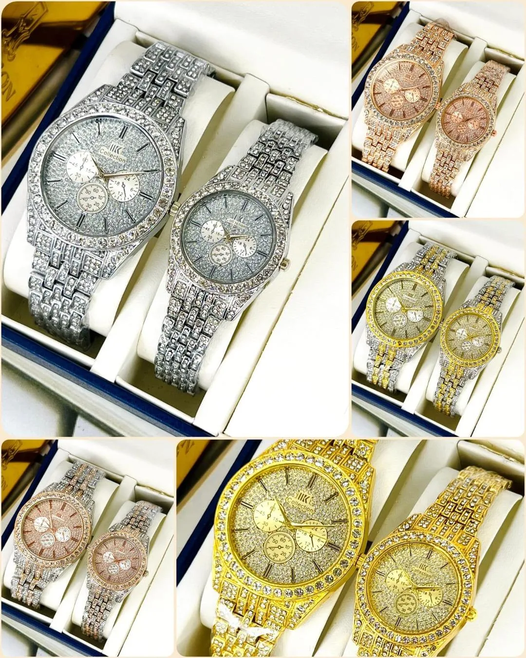 Stylish Rose Gold Quartz Couple Watches – 2 Pcs Unisex Water Resistant Set | klyxona