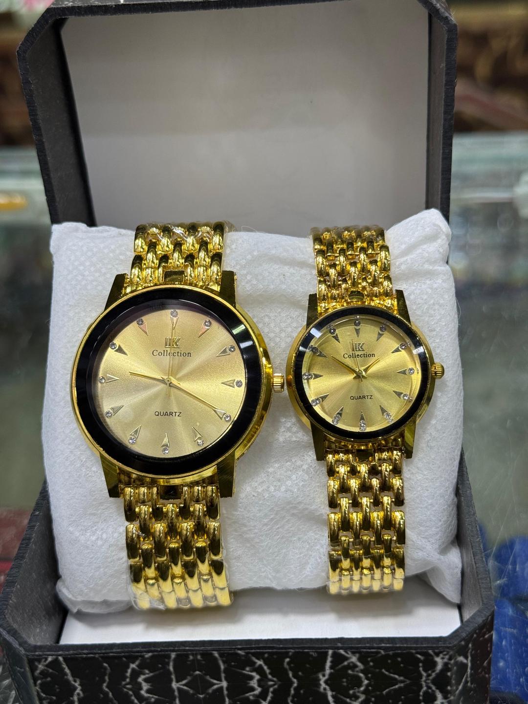 Chronograph Couple Watches – Unisex Stainless Steel Chain Strap (2 Pcs) | klyxona