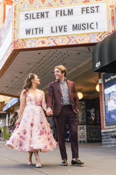 Diane, a Lace & Liberty bride, in her short wedding dress