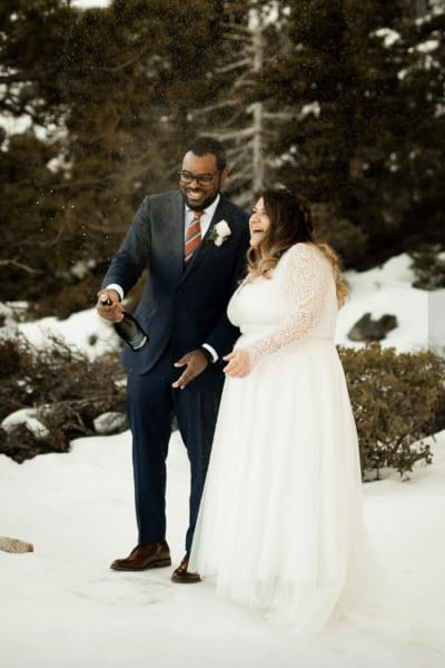 Jessica, a Lace & Liberty bride, in her long sleeve wedding dress