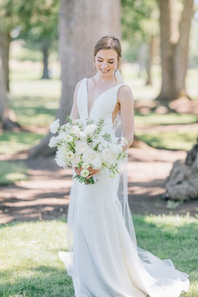 Sarah, a Lace & Liberty bride, in her city hall wedding dress