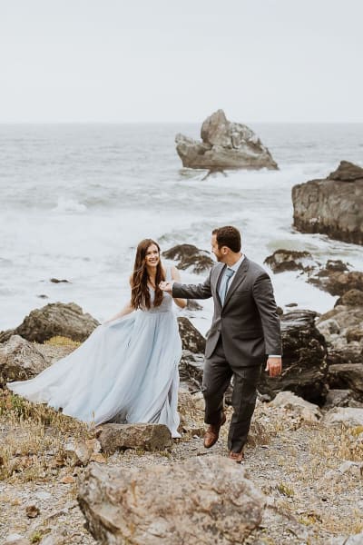 Tricia, a Lace & Liberty bride, in her A-line wedding dress
