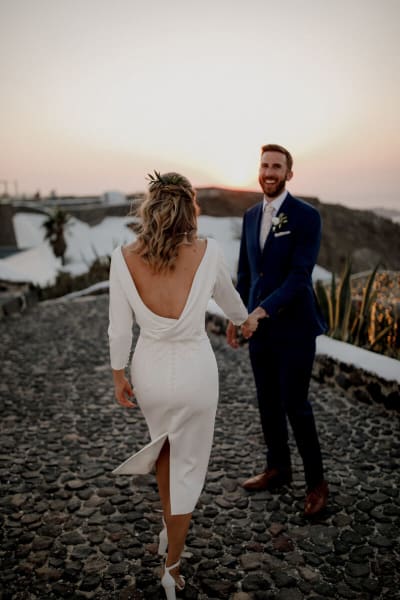 Sydney, a Lace & Liberty bride, in her city hall wedding dress